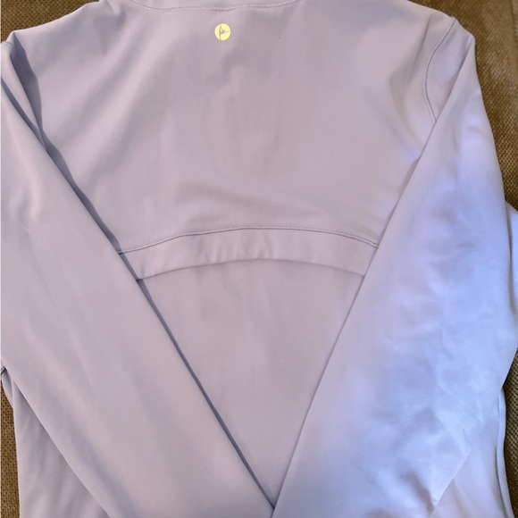💜Danskin Periwinkle Cropped Waist Length Contour Jacket. Like New. - Picture 2 of 2